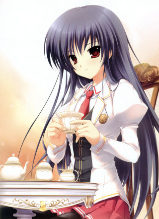 Girl uniform tea cup food - a chair free wallpaper