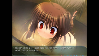 Anime girl big eyes sad - a caption in the middle free wallpaper