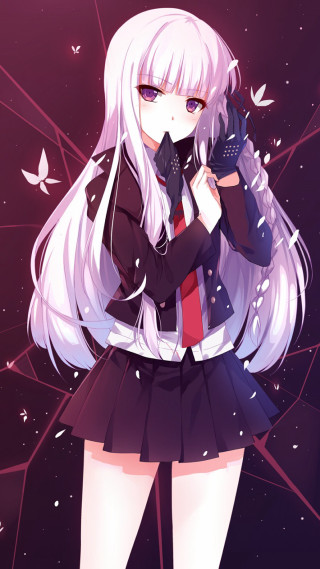 White hair girl gun purple - a girl free wallpaper