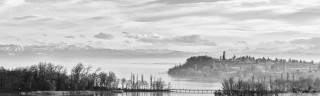 Lake castle mountains clouds black - florence engelbach free wallpaper