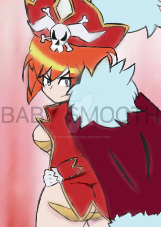 Girl pirate hat red cape - her chest free wallpaper