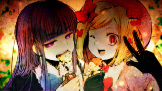 Anime girls red eyes creepy - their face free wallpaper
