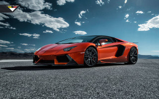 Orange sports car road sky - nice free wallpaper