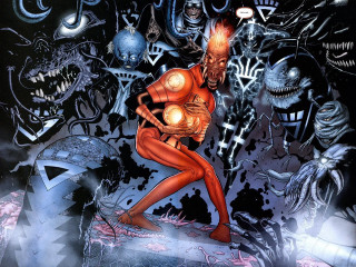 Woman red costume monsters aliens - a red costume free wallpaper