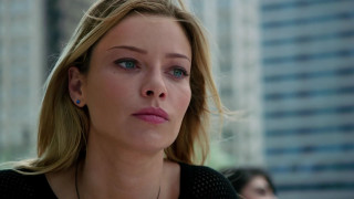 Woman blue eyes city skyscrapers - skyscraper free wallpaper