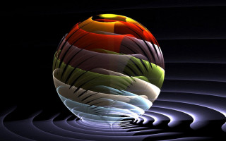 Colorful spiral egg black background - caustic free wallpaper