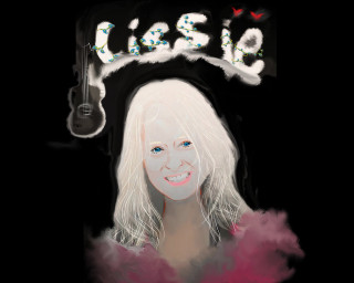 Woman guitar sign above head - a guitar free wallpaper