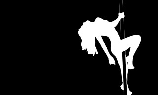 Woman hanging rope hands air - simple form free wallpaper
