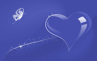 Heart butterfly blue sparkley line - object free wallpaper