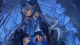 White haired elf woman blue - a blue outfit free wallpaper