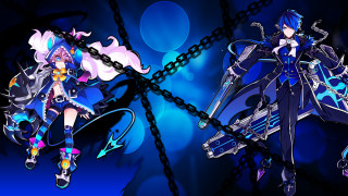 Anime characters blue background chains - color scheme free wallpaper