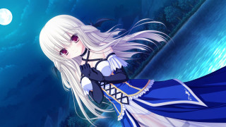 Woman blue dress waterfall full - full free wallpaper for desktop
