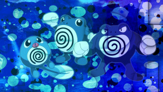 Blue white cartoon animals circles - the bottom of the picture free wallpaper