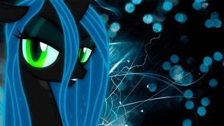 Cartoon gothic bluehair greeneyes stars - white circle free wallpaper