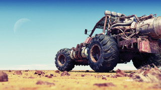 Large truck desert moon blue - the desert free wallpaper