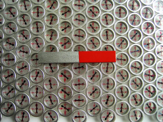Red metal red line wall - circle and dots free wallpaper