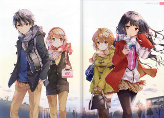 Anime girls couple building sky - a sky background and a building free wallpaper