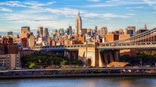 Bridge river city foreground background 2 - ashcan school free wallpaper