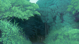 Forest bench trees painting nature - a painting of a forest free wallpaper