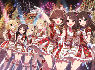 Girls school uniforms fireworks celebration - firework free wallpaper