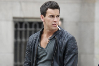 Man smoking cigarette leather jacket - outside free wallpaper