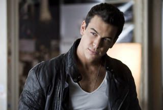 Man leather jacket serious look 3 - tachisme free wallpaper