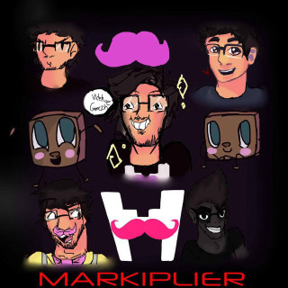 Group facial expressions mustache heads - free cyberpunk wallpaper
