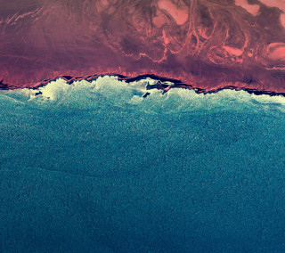 Red blue ocean wave shore - wave free wallpaper
