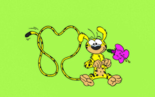 Cartoon character butterfly heart balloon - a heart free wallpaper
