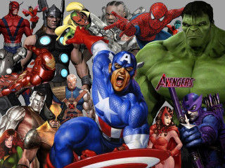 Avengers characters grouped together image - marvel comic free wallpaper