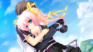 Anime girl pink hair ribbon - a yellow ribbon free wallpaper