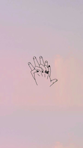 Hand fingers drawn sky pink - romanticism free wallpaper