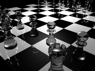 Black white chess board pieces 2 - ray free wallpaper