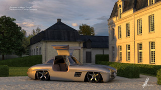 Futuristic car large building clock - futuristic free wallpaper