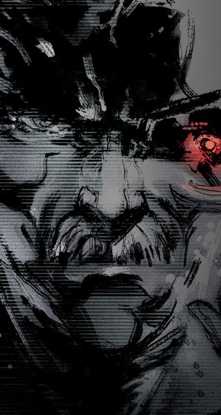 Man hat bloody face red - red eye free wallpaper