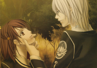 Anime couple forest sunlight trees - the background and sunlight free wallpaper