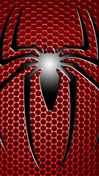 Spider logo red background black - back side free wallpaper