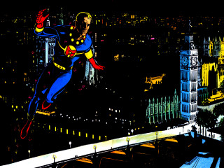 Man superman suit flying city - a man in a superman suit free wallpaper