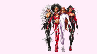 Three women red white outfits - three woman free wallpaper