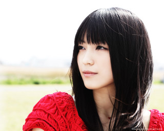 Woman long black hair red 8 - a red sweater free wallpaper