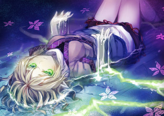 Woman butterfly waterfall laying ground - butterfly free wallpaper