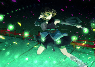 Girl dress dancing stage confetti - a green light free wallpaper