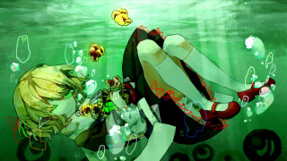 Cartoon character floating water fish - analytical art free wallpaper