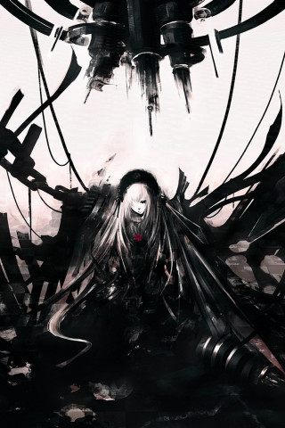 Woman long hair black dress 41 - nier:automata free wallpaper