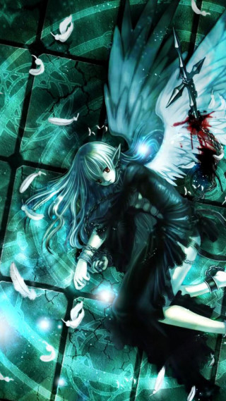 Girl wings sword birds stars - a girl free wallpaper