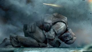 Man kneeling missile smoke billowing - craig mullins free wallpaper