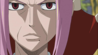Man pink hair blue eyes - serious free wallpaper for desktop