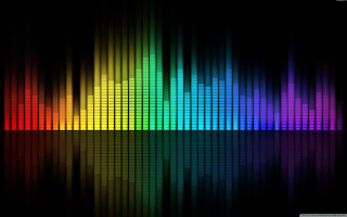 Colorful sound wave black background 7 - synthwave free wallpaper