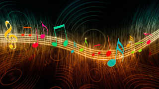 Musical note multiple notes black - cinematic composition free wallpaper