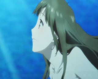 Girl long hair water blue - a blue sky behind her free wallpaper